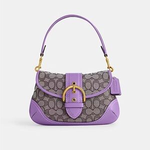 Coach Soho Flap Bag In Signature Textile Jacquard: Purple!!